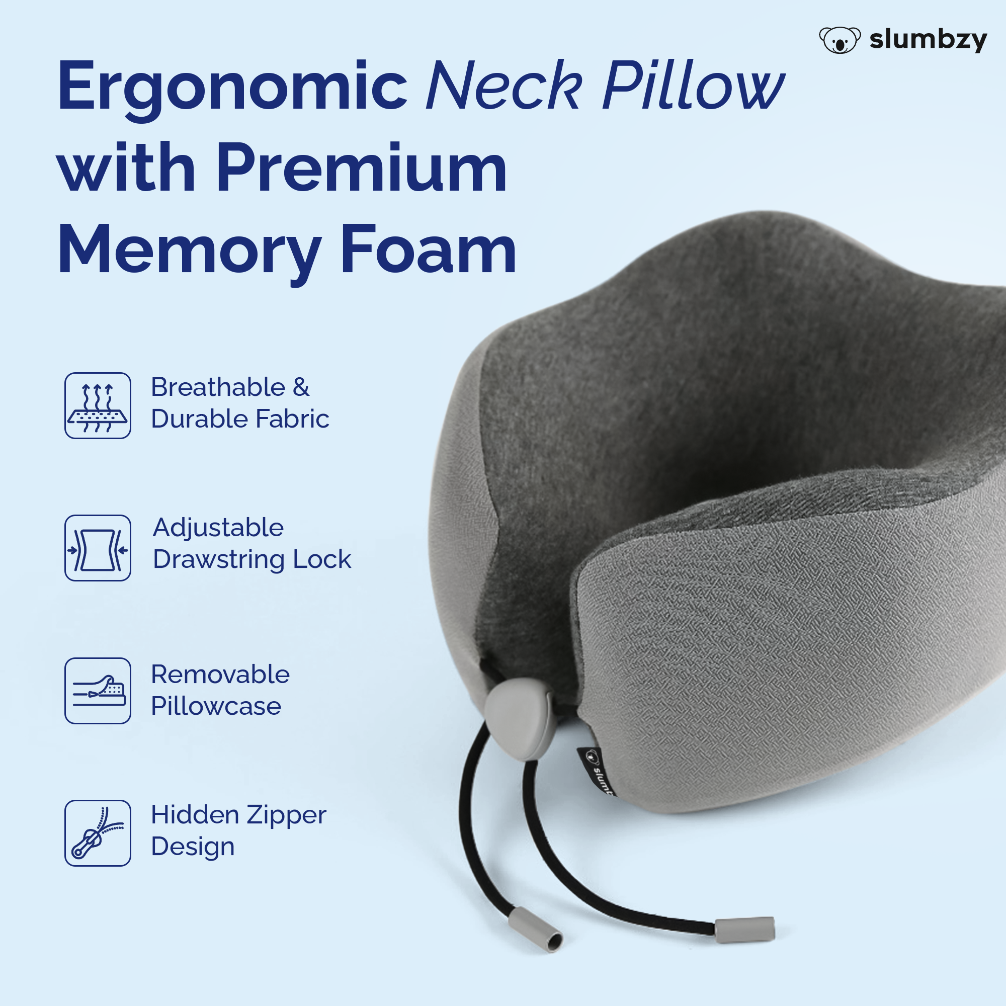 Neck Pain Relief Travel Pillow | Slumbzy® Comfort